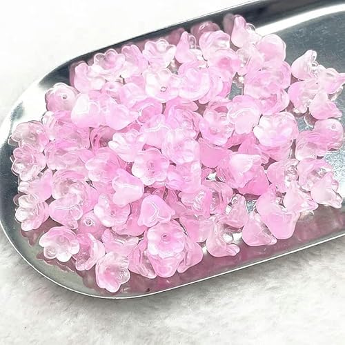 Neue 20 Stück 7 x 12 mm bunte Glockenblumen-Perlen aus Lampwork, Kappen, Glas-Abstandshalterperlen für Schmuckherstellung, DIY, handgefertigte Armbänder, Haarnadel-16 von YRJKU