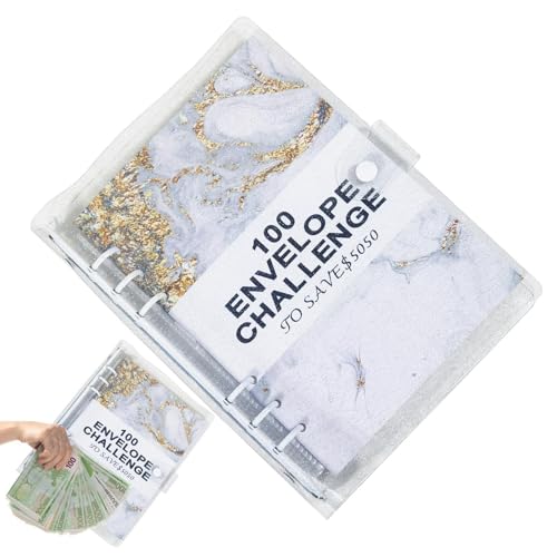 Budget Planner Challenges 100 Umschläge Geldspar Ordner Envelope Challenge Binder Geldspar-Herausforderung Für Zuhause, Schule von YRTUOP