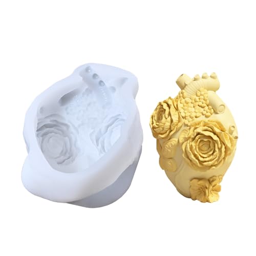 Simuliertes Herz Silikonform Gießform, Herz und Blumen Kerzenform Silikon Schmetterling Gießform Kerzenform Backformen Heimdekorationen Für Gips Handwerk, 10.3x7.5cm Simuliertes Herz Silikonform Gießform, Herz und Blumen Kerzenform Silikon Schmetterling Gießform Kerzenform Backformen Heimdekorationen Für Gips Handwerk, 10.3x7.5cm von YRTUOP