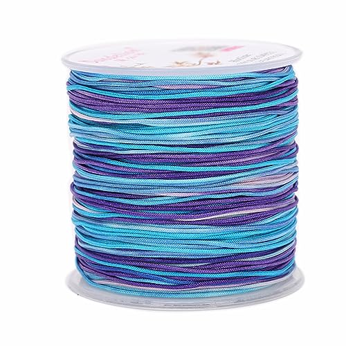 YRthongXy Perlenschnur, Braided Nylon Beading Cord Gradient Chinese Knotting Rattail Macrame Thread String Roll for Jewelry Making Beading Macramé Wrapping Supplies DIY Crafts(11) von YRthongXy