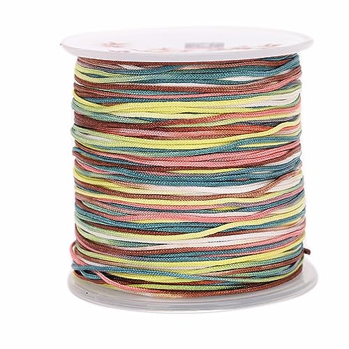 YRthongXy Perlenschnur, Braided Nylon Beading Cord Gradient Chinese Knotting Rattail Macrame Thread String Roll for Jewelry Making Beading Macramé Wrapping Supplies DIY Crafts(14) von YRthongXy