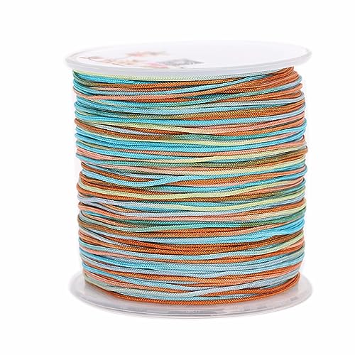 YRthongXy Perlenschnur, Braided Nylon Beading Cord Gradient Chinese Knotting Rattail Macrame Thread String Roll for Jewelry Making Beading Macramé Wrapping Supplies DIY Crafts(15) von YRthongXy