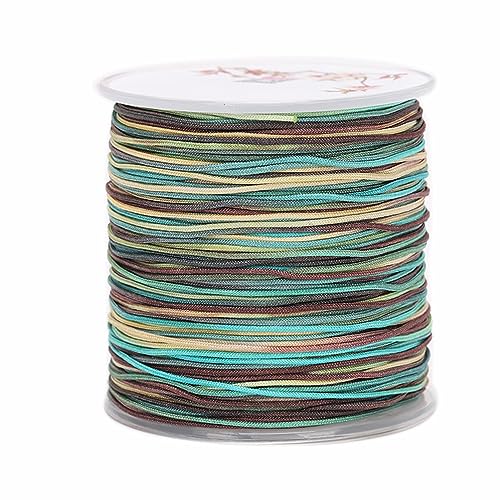 YRthongXy Perlenschnur, Braided Nylon Beading Cord Gradient Chinese Knotting Rattail Macrame Thread String Roll for Jewelry Making Beading Macramé Wrapping Supplies DIY Crafts(2) von YRthongXy