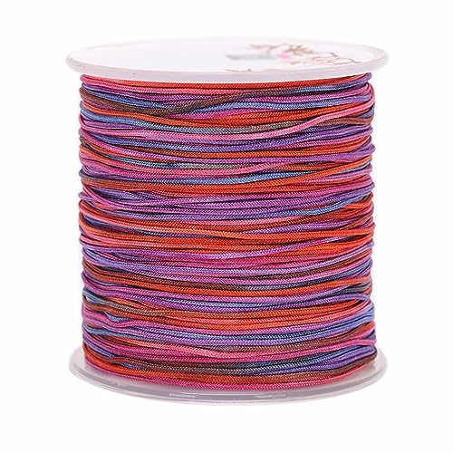 YRthongXy Perlenschnur, Braided Nylon Beading Cord Gradient Chinese Knotting Rattail Macrame Thread String Roll for Jewelry Making Beading Macramé Wrapping Supplies DIY Crafts(26) von YRthongXy