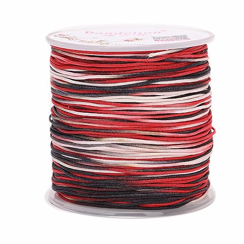 YRthongXy Perlenschnur, Braided Nylon Beading Cord Gradient Chinese Knotting Rattail Macrame Thread String Roll for Jewelry Making Beading Macramé Wrapping Supplies DIY Crafts(4) von YRthongXy