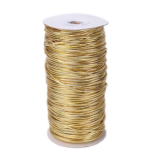 YRthongXy Perlenschnur, Metallic Elastic Cords Stretch Cord Elastic Beading Cord Stretchy String Nylon Thread Rope for Bracelets, Necklace, Jewelry Making and Crafts(Gold 130m) von YRthongXy