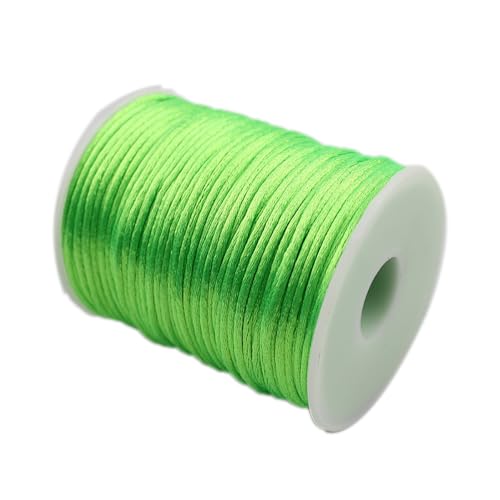 YRthongXy Perlenschnur, Nylon Satin Cord,Rattail Silk Cord,Beading Braided Thread String for Chinese Knotting Rattail Macrame Bracelets Necklaces Jewelry Making,(Fruit Green) von YRthongXy