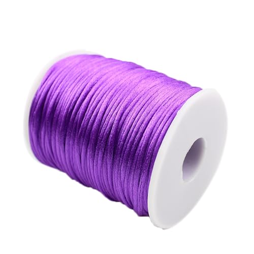 YRthongXy Perlenschnur, Nylon Satin Cord,Rattail Silk Cord,Beading Braided Thread String for Chinese Knotting Rattail Macrame Bracelets Necklaces Jewelry Making,(Red Purple) von YRthongXy