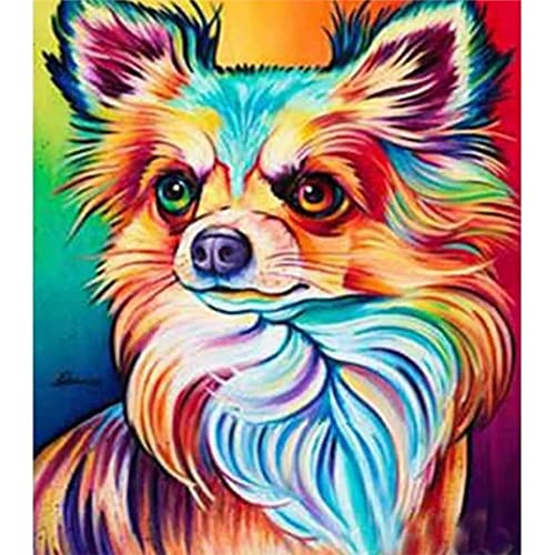 YSCOLOR Diamant Painting 5D Diamant Malerei Kits Für Erwachsene Und Kinder Chihuahua Dog Full Drill Round Diamond Art 30x40cm von YSCOLOR