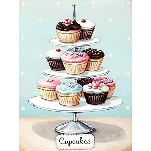 YSCOLOR Diamant Painting DIY Diamant Gemälde Sweet Cupcakes Stickerei Mosaik Paste Kreuzstich Wandkunst Home Küche Dekorationen Handarbeit Handwerk Geschenk 30X40Cm von YSCOLOR