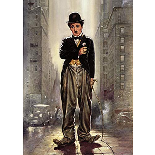 YSCOLOR Diamant Painting DIY Mosaik Diamant Malerei Kreuzstich Kits 5D Rundbohrer Voller Diamanten Stickerei Charlie Chaplin Wohnkultur 30X40cm von YSCOLOR