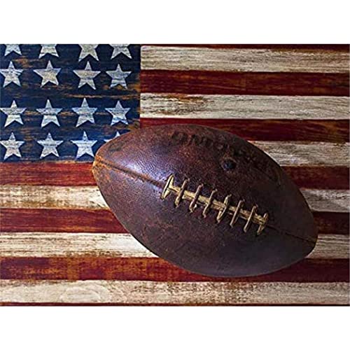 YSCOLOR Diamant Painting Diamant Malerei Kits Diy 5D Diamond Art Kits Für Erwachsene Und Kinder Zubehör Diamond Art Kits Für Erwachsene Flag American Football 30x40cm von YSCOLOR