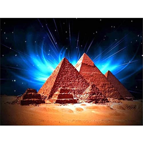 YSCOLOR Diamant Painting Diy 5D Diamant Malerei Kits Für Erwachsene Und Kinder Full Diamond Art Kits Strass Stickerei S Ägyptische Pyramide Runde 30x40cm von YSCOLOR