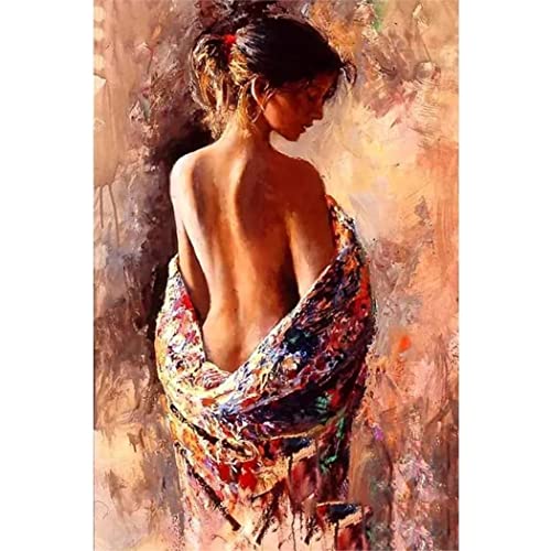 YSCOLOR Diamant Painting Diy 5D Diamant Malerei Kits Nude Back Woman Full Drill Round Diamond Art Malen Nach Zahlen Kits Für Anfänger 30x40cm von YSCOLOR