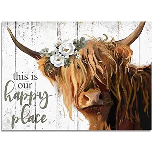 YSCOLOR Diamant Painting Full Round Drill Flower Highland Cow Diamant Malerei Art Kits Für Erwachsene Anfänger Malen Mit Home Wall Decor 30x40cm von YSCOLOR