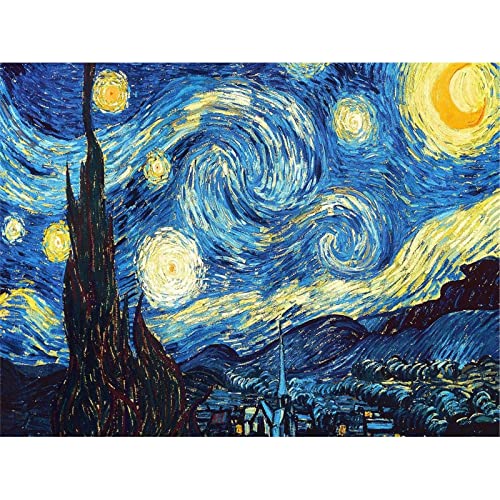 YSCOLOR Diamond Painting DIY 5D Vollständige Diamantmalerei Stickerei Van Gogh Sternennacht, Kreuzstich-Set, abstraktes Ölgemälde, Kunstharz, Handwerk, Dekoration für Zuhause, 30 x 40 cm von YSCOLOR