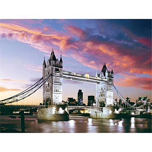 YSCOLOR Diy-Ölgemälde Malen Nach Zahlen Kit, London Bridge London In Der Abenddämmerung, Geschenk 40X50cm von YSCOLOR