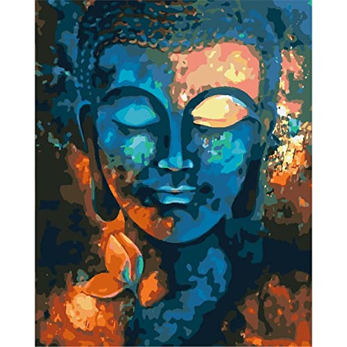 YSCOLOR Malen Nach Zahlen Kits Leinwandmalerei Für Erwachsene Und Kinder Mit Acrylfarben Und Pinsel Bunter Aquarell Buddha 40X50cm von YSCOLOR