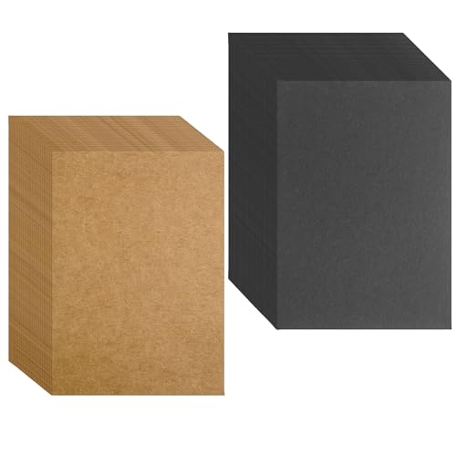 YSDMY 100 Stück Postkarten Blanko A6 Kraftpapier 14.5 x 9.5 cm Kraftkarton zum Drucken 350g/m² Blanko Karten postkarten Karteikarten Papier Karten für DIY Kreative Bastelprojekte (Schwarz/Braun) von YSDMY