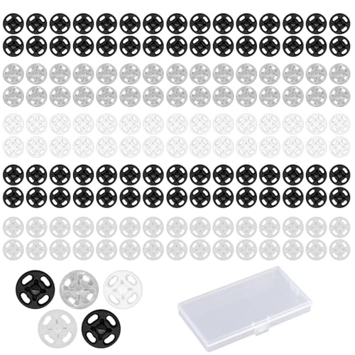 YSJCHEBS 150 Stück Knöpfe Und 1 Stück Transparente Aufbewahrungsbox, Nähknöpfe, Bekleidungsknöpfe, Textilknöpfe, Bekleidungsknopf-Ersatz, Bekleidungszubehör von YSJCHEBS