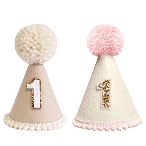 YSJCHEBS 2 Stück Baby-Geburtstagshüte, Erste Geburtstagskrone, Süße Filzkrone, Konischer Geburtstagshut, Foto-Requisiten-Kopfschmuck, Baby-Geburtstagsparty-Hut YSJCHEBS 2 Stück Baby-Geburtstagshüte, Erste Geburtstagskrone, Süße Filzkrone, Konischer Geburtstagshut, Foto-Requisiten-Kopfschmuck, Baby-Geburtstagsparty-Hut von YSJCHEBS