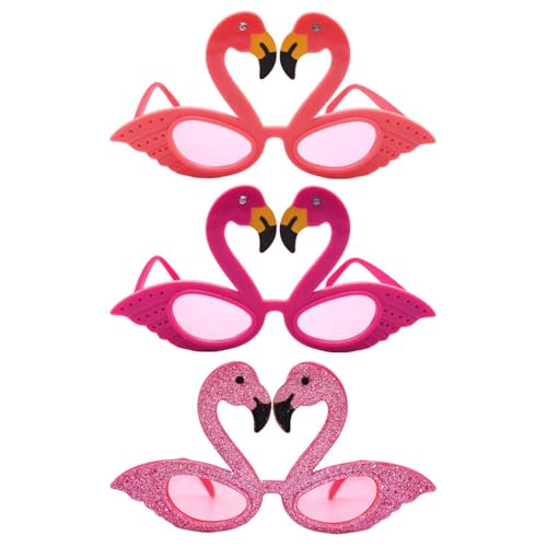 YSJCHEBS 3 Stück Flamingo-Anziehbrillen, Lustige Sonnenbrillen, Neuartige Brillen, Sonnenbrillen Im Hawaiianischen Stil, Flamingo-Sonnenbrillen, Party-Anziehaccessoires von YSJCHEBS