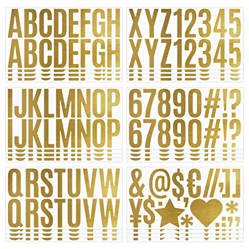 YSTrillion 12 Blatt Buchstaben Glitzer Aufkleber,Wasserfeste Alphabet Aufkleber Selbstklebenden Vinyl-Buchstaben und Zahlen für DIY Scrapbook Grußkarte (Gold) von YSTrillion