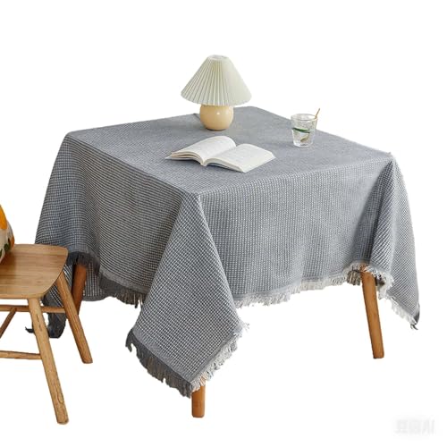 YSUEFIJO Leinenoptik Tischdecke Abwaschbar Rechteckig, Fleckenabweisende Tischdecke, Boho Tischdecke Quadratisch, Pflegeleicht Tischschutz Tischwäsche, Outdoor Tischtuch für Esszimmer, Garten von YSUEFIJO