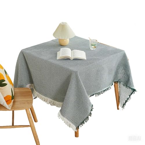 YSUEFIJO Leinenoptik Tischdecke Abwaschbar Rechteckig, Fleckenabweisende Tischdecke, Boho Tischdecke Quadratisch, Pflegeleicht Tischschutz Tischwäsche, Outdoor Tischtuch für Esszimmer, Garten von YSUEFIJO