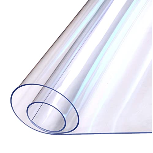 YSUEFIJO Tischdecke Transparent Rund 120cm, Klar Plastik Tischdecke, Wasserdicht Tischschutzfolie, Outdoor Schutzfolie Tischschutz, Tischtuch Abwaschbar Rund, Tisch Schutzfolie Transparent von YSUEFIJO