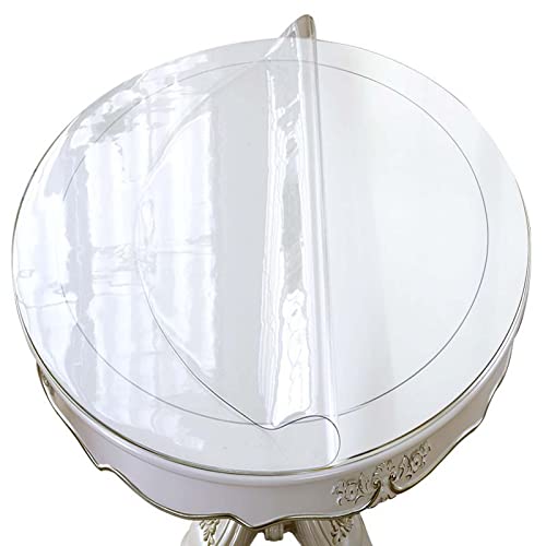 YSUEFIJO Tischdecke Transparent Rund 180cm, 2,0 mm Transparente Tischfolie, PVC Glasklar Folie Tischschutz, Durchsichtige Tischschutzfolie, Wasserdicht Abwaschbar Fettdicht, Outdoor Tischschutz von YSUEFIJO