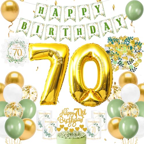 YSUVIN 70.Geburtstag Deko Salbeigrüne, Luftballon Girlande Geburtstag Tortendeko Kuchendeko Herzen Windlicht Tischdeko Servietten Grüne Konfetti Ballon für Deko Frauen Männer YSUVIN 70.Geburtstag Deko Salbeigrüne, Luftballon Girlande Geburtstag Tortendeko Kuchendeko Herzen Windlicht Tischdeko Servietten Grüne Konfetti Ballon für Deko Frauen Männer von YSUVIN