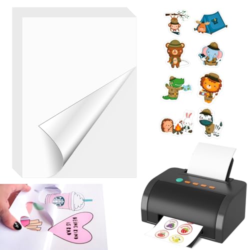 YSWOVUO 30 Blatt Klebepapier A4 Bedruckbar, Vinylfolie Sticker Papier Selbstklebende, Aufkleberfolie Druckerpapier Wasserfest, Kompatibel mit Tintenstrahl und Laserdrucker von YSWOVUO