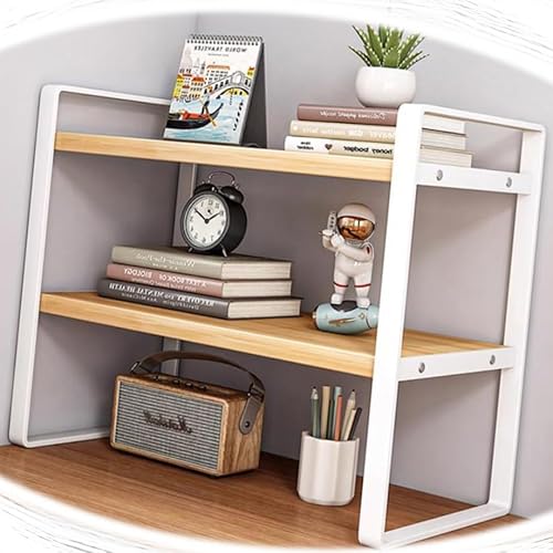 2-stöckiges Bücherregal für den Schreibtisch, Bücherregal für den Schreibtisch im Wohnheim, 12–24 Zoll, Mehrzweck-Buch-Organizer, Computer-Schreibtisch, Bürobedarf, Schreibtisch-Organizer (Farbe: 2- von YSXXIAN