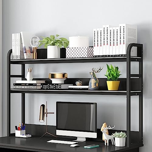 Bücherregal Desktop-Bücherregal-Organisationsregal - Desktop-Bücherregal, 2-stufiges Mehrzweck-Arbeitsplatten-Bücherregal, Arbeitsplatten-Bücherregal aus Massivholz und Metall, Desktop-Bücherregal f von YSXXIAN