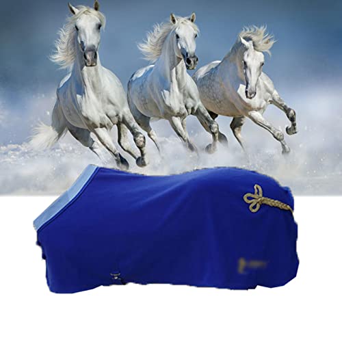 Pferdedecken für den Winter, Blaue Bequeme Winter-Pferdedecke, Herbst Leichtes Atmungsaktives Weiches Doppelseitiges Polarfleece Horsewear Supplies 270g Polyester-Polsterstoff,125cm/49in von YSXXIAN