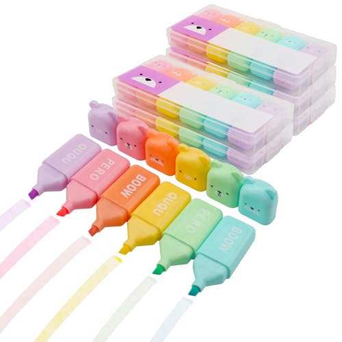 YSsgjK Mini Textmarker, 30 Stück Mini Kinder Textmarker, Cartoon Textmarker Set Stifte Textliner Highlighter Marker, Textmarker Klein Marker für Kinder Erwachsene Schulsachen Bürobedarf von YSsgjK