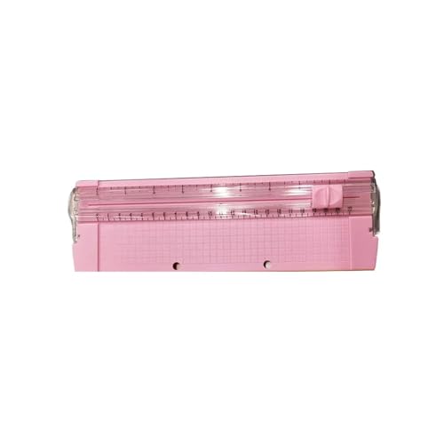 YTAFONPO Papierschneider A4/A5 Präzisionspapier-Fotoschneider, Guillotine mit ausziehbarem Lineal for Fotoetiketten, Papierschneidewerkzeug, langlebig(Pink-01) von YTAFONPO