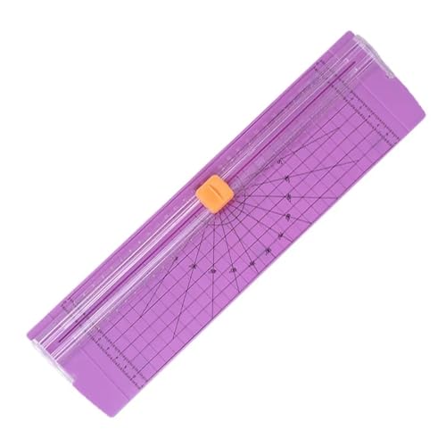 YTAFONPO Papierschneider A4 A5 Papier Schneiden Maschine DIY Liefert Tragbare Foto Papier Cutter Ersatz Klingen Nicht-Slip Zubehör Büro Schreibwaren(Purple) von YTAFONPO