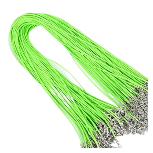 YTAFONPO Schwarzes Wachsseil 10 Stück 1,5 MM 2 MM Baumwollwachsschnur Lederseil Schnur Kette Halskette DIY Schmuck for Herstellen von Fundstücken in Loser Schüttung(2MM 45cm,Green) von YTAFONPO