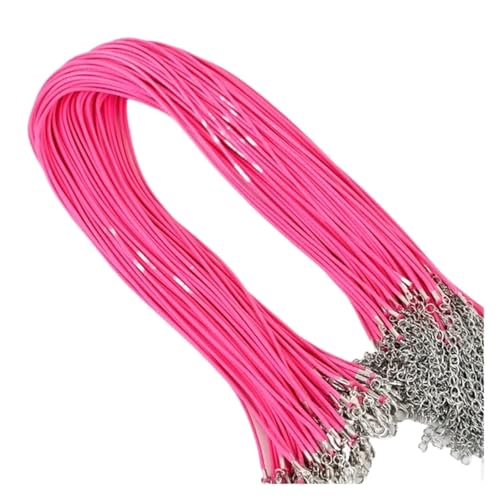 YTAFONPO Schwarzes Wachsseil 10 Stück 1,5 MM 2 MM Baumwollwachsschnur Lederseil Schnur Kette Halskette DIY Schmuck for Herstellen von Fundstücken in Loser Schüttung(2MM 45cm,Rose Red) von YTAFONPO