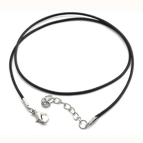 YTAFONPO Schwarzes Wachsseil 10 Stücke 2,0mm Verschluss String Schwarz PU Leder Schnüre Seil Halskette for Frauen DIY Kette Hals Zubehör Schmuck Erkenntnisse von YTAFONPO