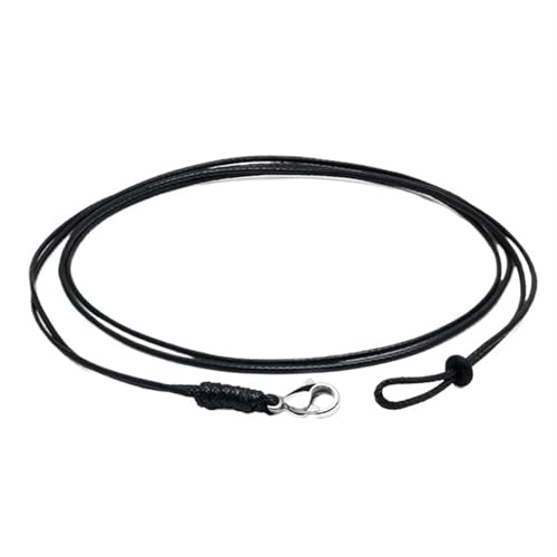 YTAFONPO Schwarzes Wachsseil 5 Stücke 45-65cm Doppelstrang Edelstahl Geflecht Wachs Seil for Männer Frauen DIY Halskette Schmuck Machen Handgemachte Leder Seil Kette(Black,45cm) von YTAFONPO