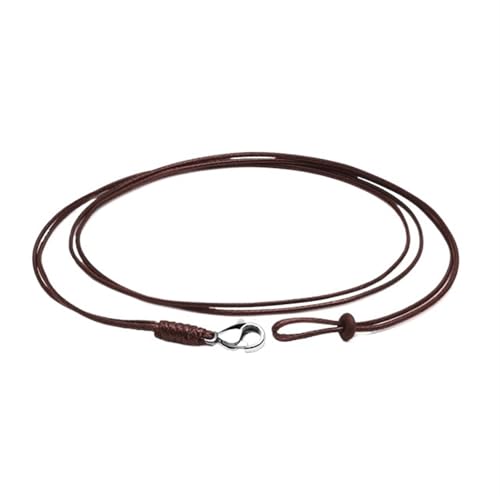 YTAFONPO Schwarzes Wachsseil 5 Stücke 45-65cm Doppelstrang Edelstahl Geflecht Wachs Seil for Männer Frauen DIY Halskette Schmuck Machen Handgemachte Leder Seil Kette(Brown,45cm) von YTAFONPO