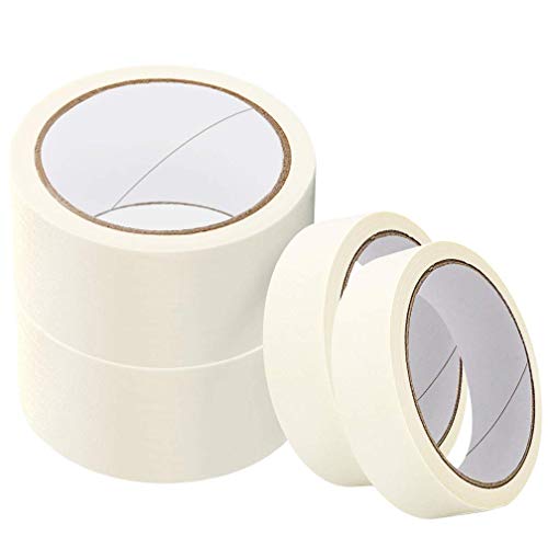 4 Rollen Abdeckband (24 mm x 20 m, 50 mm x 20 m) Easy-Peel Klebeband für DIY Malen, Beschriften, Dekorieren und Basteln Verpacken von YTBUBOR