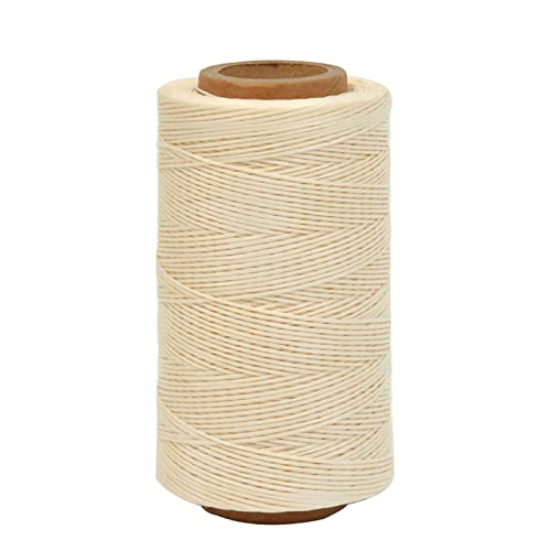 Wachsfäden 284 Yards 150D 0.8MM Leder Nähen Wachsfäden für Schuh Reparatur Buchbinderei Leder Handwerk DIY (Beige) von YTBYT