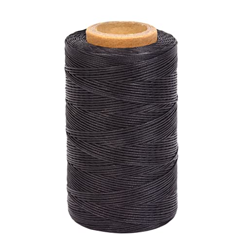 Wachsfäden 284 Yards 150D 0.8MM Leder Nähen Wachsfäden für Schuh Reparatur Buchbinderei Leder Handwerk DIY (Schwarz) von YTBYT