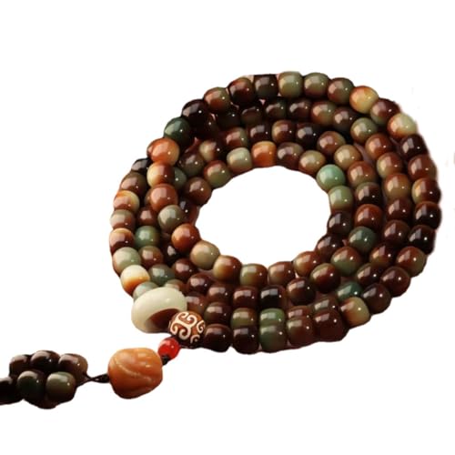 YTDJJWLS Bodhi Wurzelarmband, 8–10 mm, Buddha-Perlen, Retro, schönes Handschnur, Wächteramulett, 108 Stück, Holz, Ohne Edelstein. von YTDJJWLS