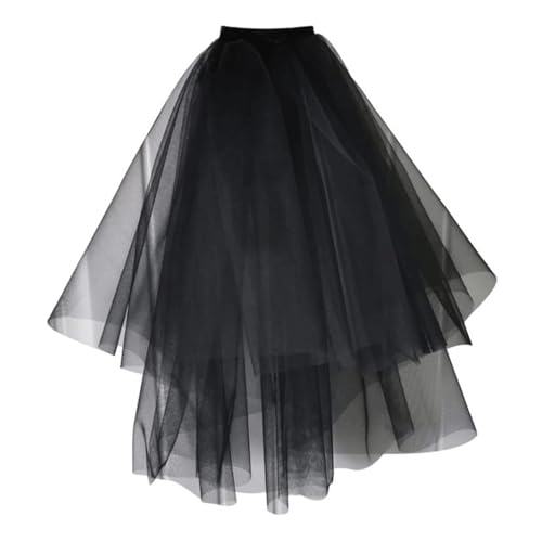 YTGHBIML Hochzeitsschleier Schwarze Schleier aus Polyester, Braut-Tüll, Fingerspitzenlänge, Brautschleier, zweilagig, Kleid, Hochzeitsschleier für Damen, Braut-Tüllschleier wiederverwendbar von YTGHBIML