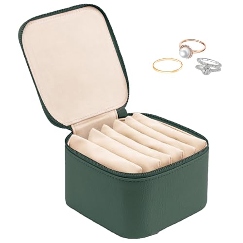 Reise-Schmuck-Box,Schmuckschatulle für Frauen - Ohrringe Halsketten Ringe Aufbewahrungsbox,Aufbewahrungsbox für Schmuck aus PU-Leder, Schmuckschatulle mit 6 Taschen mit Reißverschluss für Schmuck für von YTGOCN